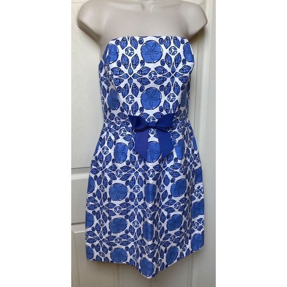 Vineyard Vines Strapless Dress 2Q0306 Pockets Beachy Shells Sandollars Size 2